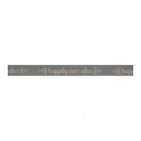 15mm bowtique happily ever after print natural ribbon 5m grey