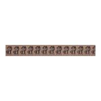 15mm Bowtique Monkeys Grosgrain Ribbon Brown