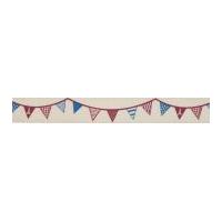 15mm Bowtique Bunting Natural Cotton Ribbon Red & Navy