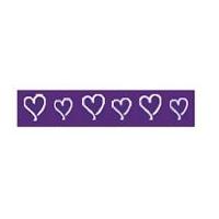 15mm Celebrate Curly Hearts Ribbon White/Purple