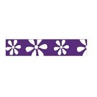 15mm Celebrate Daisy Ribbon White/Purple