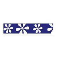 15mm celebrate daisy ribbon whiteblue