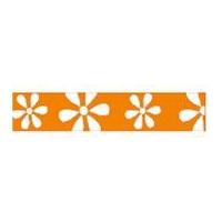 15mm Celebrate Daisy Ribbon White/Orange