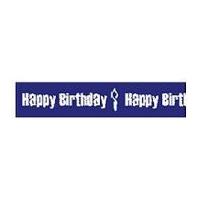 15mm Celebrate Happy Birthday & Candle Ribbon White/Blue