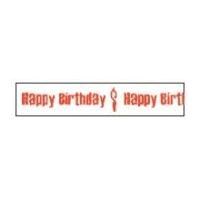 15mm Celebrate Happy Birthday & Candle Ribbon Red/White