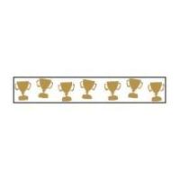 15mm Celebrate Satin Trophy Cup Ribbon Gold/White