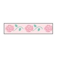 15mm Celebrate Roses Romantic Ribbon Pink & Green/Baby Pink