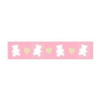 15mm Celebrate Teddy Bear Ribbon White & Tan/Baby Pink