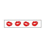 15mm Celebrate Lips Ribbon Red/White