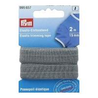 15mm prym fold over elastic trimming tape 2m grey