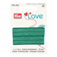 15mm prym love fold over elastic trimming tape 15m green