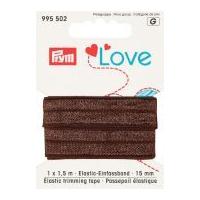 15mm prym love fold over elastic trimming tape 15m brown