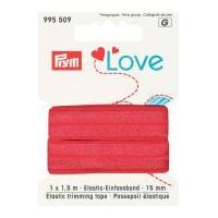 15mm prym love fold over elastic trimming tape 15m red