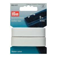 15mm Prym Plain Cotton Tape 5m White