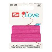 15mm prym love fold over elastic trimming tape 15m pink