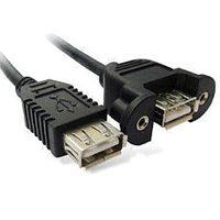 15cm usb 20 a female to a female panel mount cable