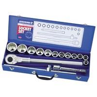 15pc draper 34 sq dr metric socket set in metal case