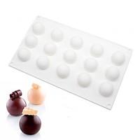 15pcs non stick silicone round ball shaped truffles mousse mold for ch ...