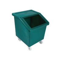 150l mobile storage and dispense bin yellow with clear flip top lid