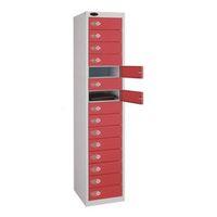 15 door store locker white bodyred door