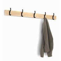 1500mm wall mounted hook board with black hooks and ash board