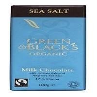 15 Pack of Gluten Free Green & Blacks Milk Sea Salt Chocolate 100 g