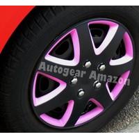 15 inch as pink matt black 7 spoke sports look car wheel trims hub cap ...