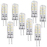 1.5W G4 LED Corn Lights T 24 SMD 3014 100-120 lm Warm White Dimmable DC 12 V 8 pcs