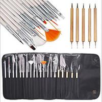 15Pcs Nail Art Design Painting Drawing Pen Brush Set With 5Pcs Dotting Marbleizing Pen Tool