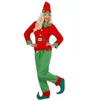 158cm red green ladies santas little helper elf costume