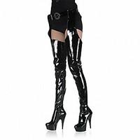 15cm sexy and waist boots/Women\'s Shoes Patent Leather/Fashion Boots Boots Party Evening/Dress Stiletto Heel Zipper