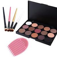 15 colors 2in1 matteshimmer smoky eyeshadoweyebrow powder cosmetic pal ...