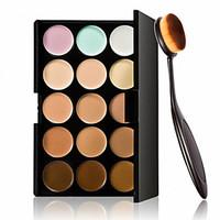15 Colors Contour Face Cream Makeup Concealer Palette Oval Makeup Brush Foundation Cream Tool