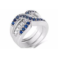 £15.99 instead of £159.99 for a simulated clear & blue sapphire double ring set from GameChanger Associates - save 90%