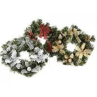 16 deluxe christmas wreath 3 assorted colours