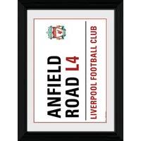 16 x 12\' Liverpool Anfield Street Sign Framed Print