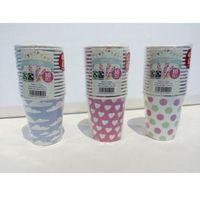 16 pack of paper cups pink with white hearts