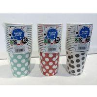 16 pack of paper cups blue with white spots