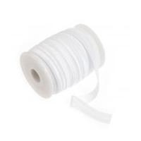 16mm fold over elastic white