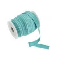 16mm fold over elastic teal