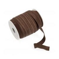 16mm fold over elastic brown