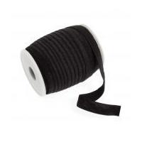 16mm fold over elastic black