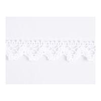16mm Essential Trimmings Crochet Effect Cotton Lace Trimming White Irridescent