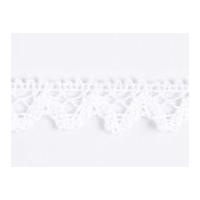 16mm Essential Trimmings Crochet Effect Cotton Lace Trimming White
