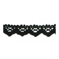 16mm essential trimmings crochet effect cotton lace trimming black