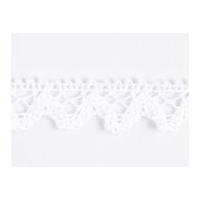 16mm essential trimmings crochet effect cotton lace trimming white