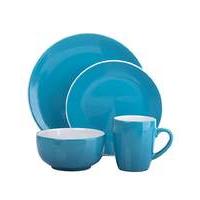 16-Piece Two Tone Dinner Set Teal