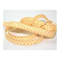 16mm Gingham Cotton Bias Binding Tape Yellow