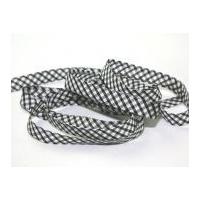 16mm gingham cotton bias binding tape black