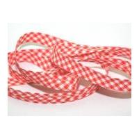 16mm gingham cotton bias binding tape red